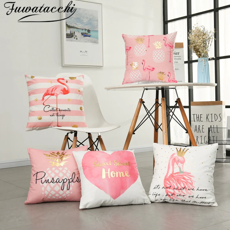 Fuwatacchi Gold Foil Cushion Cover Heart Pink Flamingo Pineapple Pillow Cover for Home Chair Decorative Pillows Green Pillows
Fuwatacchi Gold Foil Cushion Cover Heart Pink Flamingo Pineapple Pillow Cover for Home Chair Decorative Pillows Green Pillows