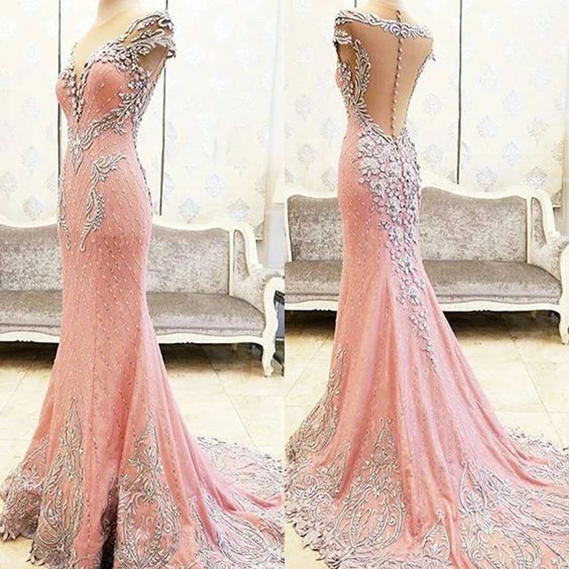 Luxury Evening Dresses Long Beaded Pink Mermaid Evening Dress Gowns Vestidos De Noiva Floor Length Mermaid Evening Formal Dress 
Luxury Evening Dresses Long Beaded Pink Mermaid Evening Dress Gowns Vestidos De Noiva Floor Length Mermaid Evening Formal Dress