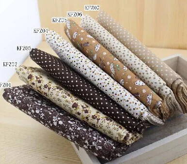Coffee Floral Series Handmade Plain &Twill Cotton Fabric for DIY Craft Sewing Fabric Scrapbooking 50*50cm 7 pcs Free shipping
Coffee Floral Series Handmade Plain &Twill Cotton Fabric for DIY Craft Sewing Fabric Scrapbooking 50*50cm 7 pcs Free shipping