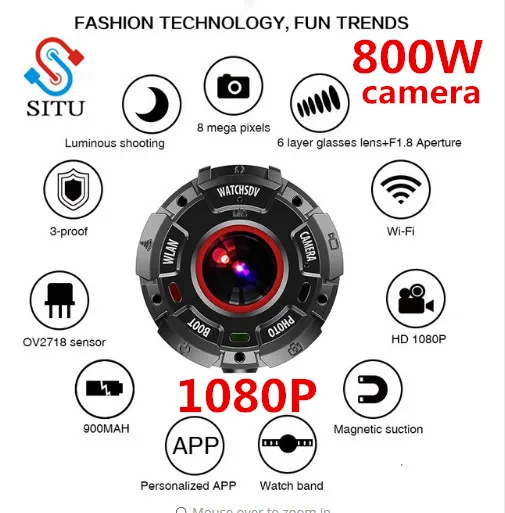 SITU Action Camera Full HD 1080P 30 meter Waterproof 8MP Sports Video Cam Wide-angle Lenses with Watch Band Wifi Connect
SITU Action Camera Full HD 1080P 30 meter Waterproof 8MP Sports Video Cam Wide-angle Lenses with Watch Band Wifi Connect