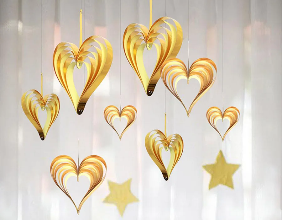 4pcs/Lot Aluminum Foil Paper Heart Garland For Wedding Party Holiday Birthday Baby Shower Venue Hanging Decoration
4pcs/Lot Aluminum Foil Paper Heart Garland For Wedding Party Holiday Birthday Baby Shower Venue Hanging Decoration