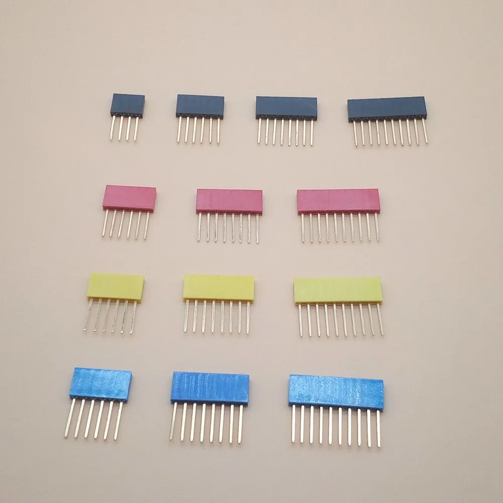 50PCS 4Pin 6Pin 8Pin 10Pin Single Row Female Pin Header 2.54MM Pitch Straight Pin Long 11MM Connector Socket For Arduino PCB
50PCS 4Pin 6Pin 8Pin 10Pin Single Row Female Pin Header 2.54MM Pitch Straight Pin Long 11MM Connector Socket For Arduino PCB