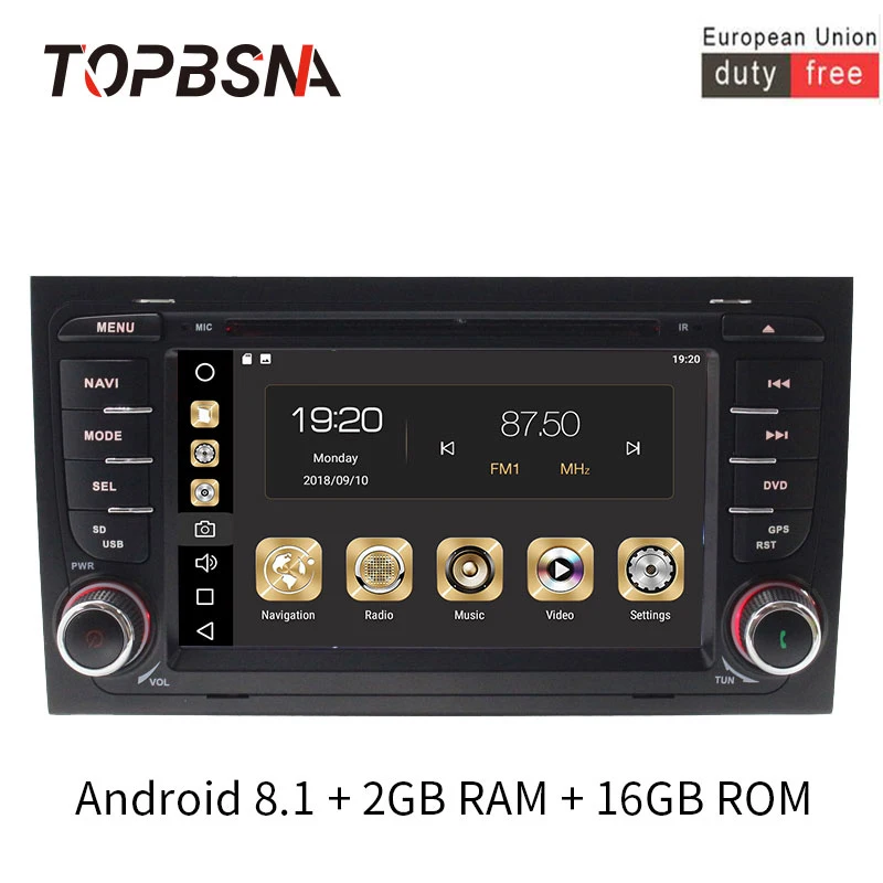 TOPBSNA Android 8.1 Car Multimedia Player For Audi/A4/S4 2002-2008 GPS Navigation 2 Din Car Radio Stereo Automotive RDS headunit
TOPBSNA Android 8.1 Car Multimedia Player For Audi/A4/S4 2002-2008 GPS Navigation 2 Din Car Radio Stereo Automotive RDS headunit
