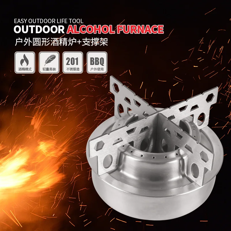 Outdoor Stainless Steel Alcohol Furnace Camp Portable Liquid Solid Cooker Round camping stove equipment camp hiking ultralight
Outdoor Stainless Steel Alcohol Furnace Camp Portable Liquid Solid Cooker Round camping stove equipment camp hiking ultralight