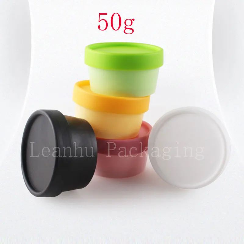 50g colored empty round cosmetics container ,50ml plastic cream jars with screw lids, mask pot for cosmetic packaging DIY cream
50g colored empty round cosmetics container ,50ml plastic cream jars with screw lids, mask pot for cosmetic packaging DIY cream