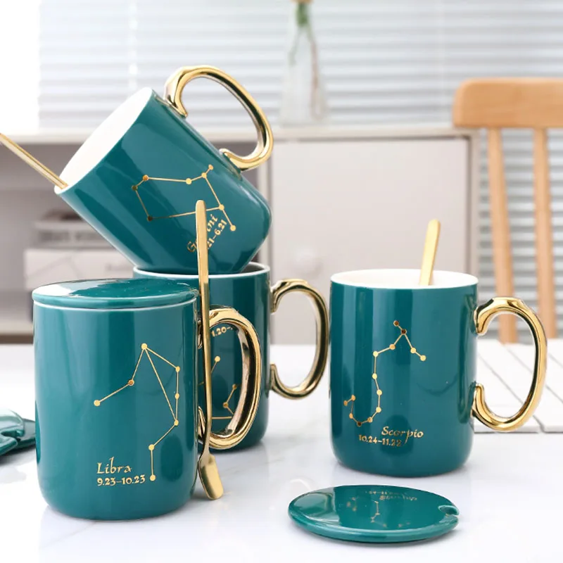 Creative Nordic Style Ceramic 12 Constellations Coffee Mugs Personalized Shape Coffee Milk Cup With Lid Spoon Surprised Gift
Creative Nordic Style Ceramic 12 Constellations Coffee Mugs Personalized Shape Coffee Milk Cup With Lid Spoon Surprised Gift