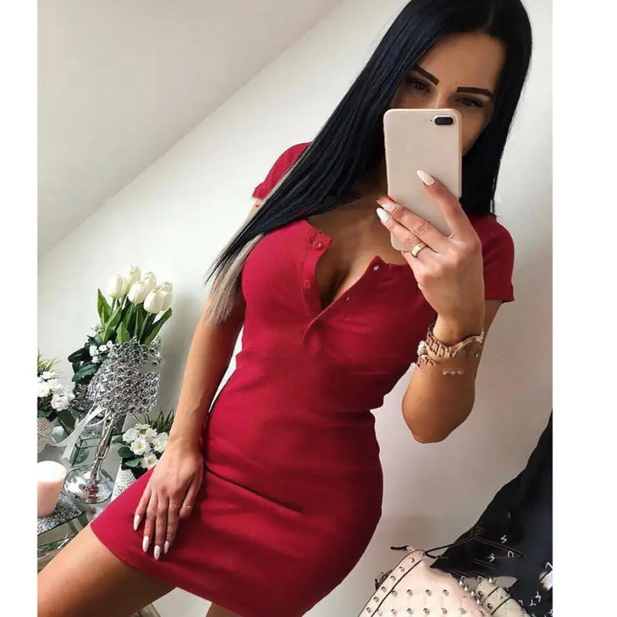 KANCOOLD Dress Women fashion Short Sleeve Solid O-Neck Sheath Dress Ladies Casual Button Mini Dress women 2018AUG7
KANCOOLD Dress Women fashion Short Sleeve Solid O-Neck Sheath Dress Ladies Casual Button Mini Dress women 2018AUG7