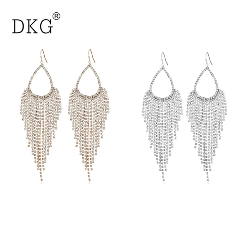 Fashion personality High Quality Silver Gold Crystal Long Tassel Party Silver Plated Stud Earrings Eardrop for Women Diy Jewelry
Fashion personality High Quality Silver Gold Crystal Long Tassel Party Silver Plated Stud Earrings Eardrop for Women Diy Jewelry