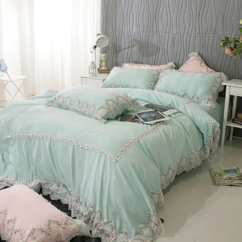 Pink green girls princess cotton lace bedding set queen king size bed set duvet cover bedsheet set beddingsets pillowcase
Pink green girls princess cotton lace bedding set queen king size bed set duvet cover bedsheet set beddingsets pillowcase