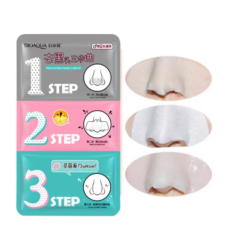 

3 Step Kit Pig Nose Mask Remove Blackhead Acne Remover Shrink Pores Face Clear Black Head Maksk mascarilla negra Face Care