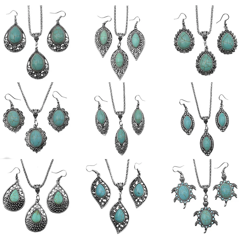 3pcs/sets Mujer Statement Kolye Leaves Calaite Stone Necklace & Pendant Vintage Silver Tone Earrings Calaite Jewelry Sets
3pcs/sets Mujer Statement Kolye Leaves Calaite Stone Necklace & Pendant Vintage Silver Tone Earrings Calaite Jewelry Sets