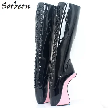 Sorbern Sexy Hoof Black And Red Heelless Ballet Boots Women Square Toe Lace-Up Heelless Boots No Heel Platform Custom Leg Boots
Sorbern Sexy Hoof Black And Red Heelless Ballet Boots Women Square Toe Lace-Up Heelless Boots No Heel Platform Custom Leg Boots