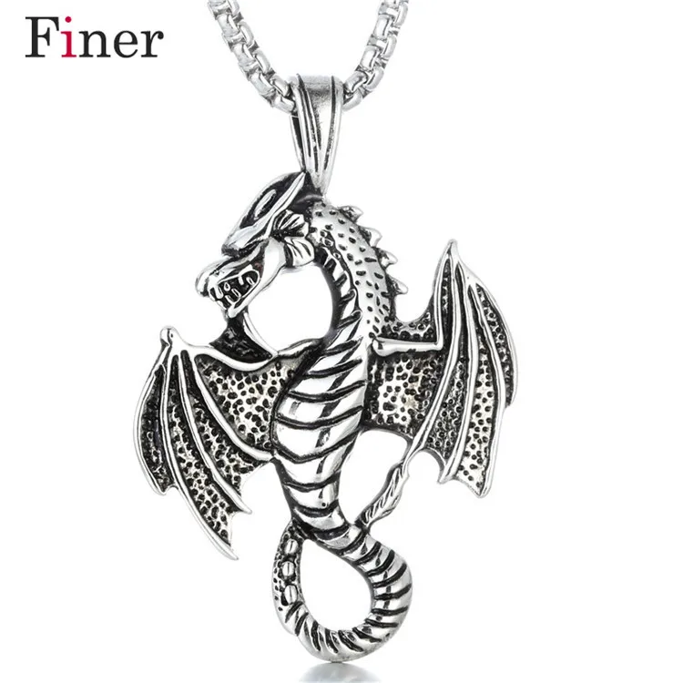 Gothic Evil Black Enamel 316L Flying Dragon Stainless Steel Pendant Necklace W/ SS Chain 60 CM
Gothic Evil Black Enamel 316L Flying Dragon Stainless Steel Pendant Necklace W/ SS Chain 60 CM