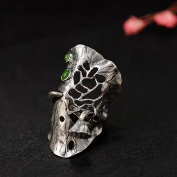 Natural Jade Ring Wide Vintage Thai Silver 990 Sterling Silver Exaggerated Large Flowers Lotus Rings For Women Resizable
Natural Jade Ring Wide Vintage Thai Silver 990 Sterling Silver Exaggerated Large Flowers Lotus Rings For Women Resizable