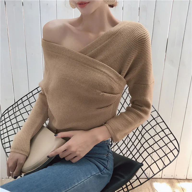 Long Sleeve Sweaters Women 2018 Autumn Fashion Sexy Knitted Sweaters Women Wrap Tops V Neck Slim Off Shoulder Sweater Pullovers
Long Sleeve Sweaters Women 2018 Autumn Fashion Sexy Knitted Sweaters Women Wrap Tops V Neck Slim Off Shoulder Sweater Pullovers