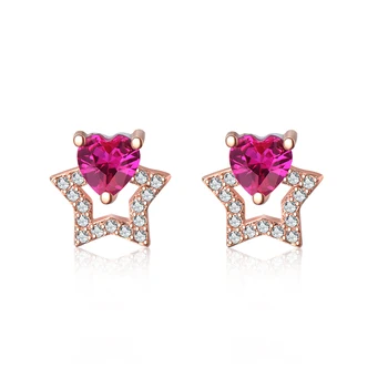 New Arrival Earrings Red Star Zircon Carbon Stud for Women Engagement Jewelry Sterling Silver Earrings Stud Female Gift S925 
New Arrival Earrings Red Star Zircon Carbon Stud for Women Engagement Jewelry Sterling Silver Earrings Stud Female Gift S925