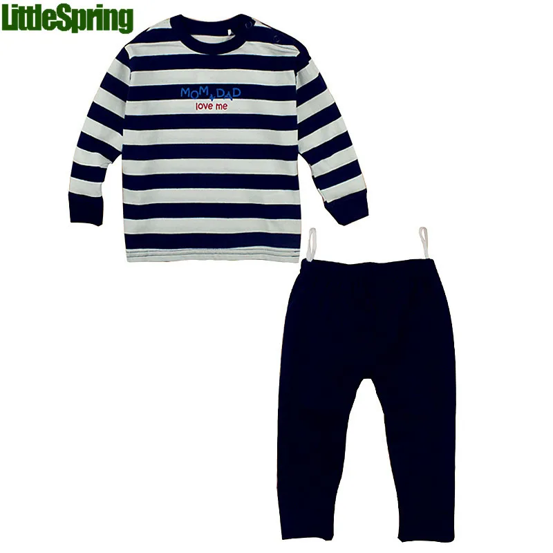 LittleSpring Mom Dad Love Me 2016 new children clothing sets long sleeve striped sport suit kids clothes clothing set LittleSpring Mom Dad Love Me 2016 new children clothing sets long sleeve striped sport suit kids clothes clothing set<br><br>Aliexpress