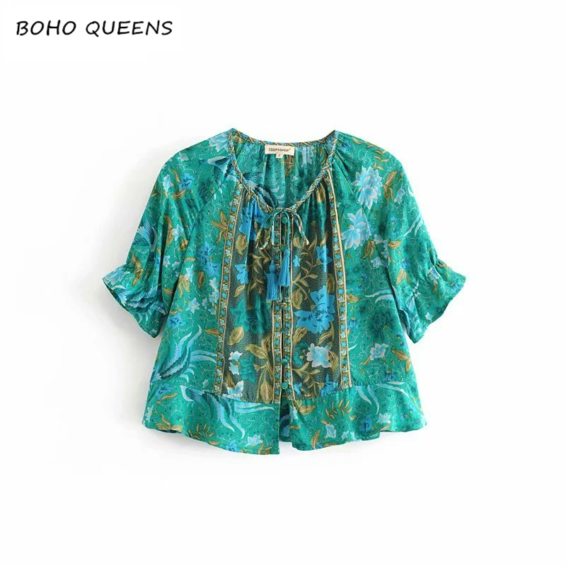 Vintage chic women rayon beach floral print bohemian blouse shirt ladies v-neck puff sleeve lace-up loose Boho shirts kimonos
Vintage chic women rayon beach floral print bohemian blouse shirt ladies v-neck puff sleeve lace-up loose Boho shirts kimonos