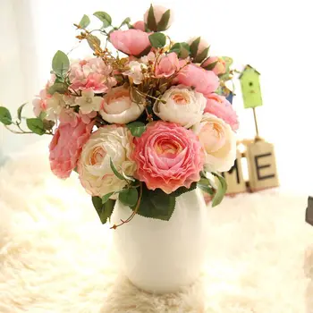Artificial Flowers Peony Bouquet Silk Flowers Bridal Bouquet Fall Vivid Fake Rose Flowers for Wedding Home Party Decor
Artificial Flowers Peony Bouquet Silk Flowers Bridal Bouquet Fall Vivid Fake Rose Flowers for Wedding Home Party Decor