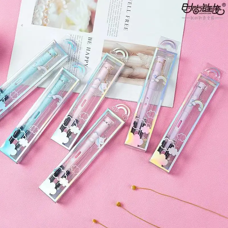 1 pcs Fountain Pens 2pcs Blue ink Nib 0.5mm Rainbow pendant Calligraphy Signature student pens School Office Writing
1 pcs Fountain Pens 2pcs Blue ink Nib 0.5mm Rainbow pendant Calligraphy Signature student pens School Office Writing