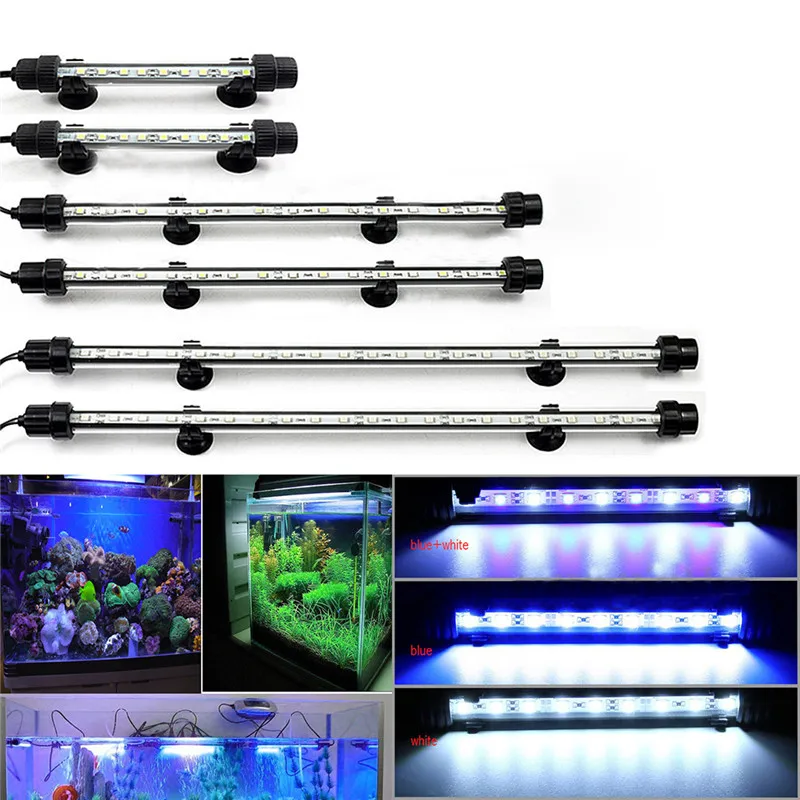 Aquarium 5050 LED Strip Light Submersible Waterproof 9 12 15 21 LEDs Aquatic Plant Grow Lights 12V DC Bar Lamp US Plug1