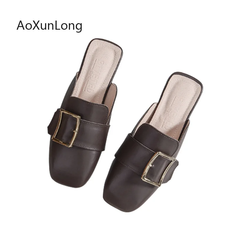 2018 Mules Shoes Women Leather Shoes Ladies Low Heel Loafers Round Toe Comfy Slippers Summer Big Size Slippers Wrapped toe shoes
2018 Mules Shoes Women Leather Shoes Ladies Low Heel Loafers Round Toe Comfy Slippers Summer Big Size Slippers Wrapped toe shoes