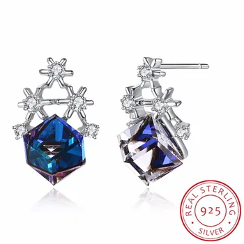 blue cube Crystals From Swarovski stud earring 925 Sterling Silver Luxury snowflake Earring Korea cute party female fashion gift
blue cube Crystals From Swarovski stud earring 925 Sterling Silver Luxury snowflake Earring Korea cute party female fashion gift