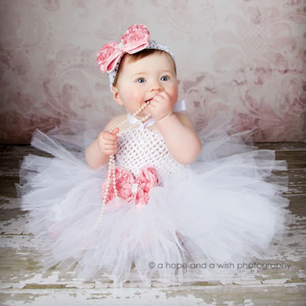 White Girls Tutu Dresses For Baptism Birthday Outfit Halloween Costume Baby Girl with Flower Headband PinK Tutu Baby Dresses
White Girls Tutu Dresses For Baptism Birthday Outfit Halloween Costume Baby Girl with Flower Headband PinK Tutu Baby Dresses