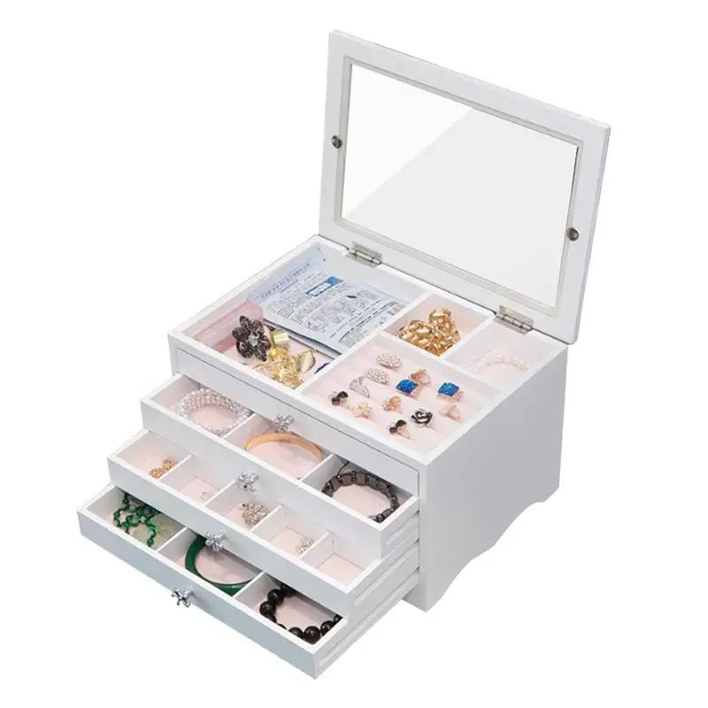Wooden Jewelry Box Organizer with Lid Multiple Drawers Storage Case for Necklaces Bracelets Earrings Rings (Blue)
Wooden Jewelry Box Organizer with Lid Multiple Drawers Storage Case for Necklaces Bracelets Earrings Rings (Blue)