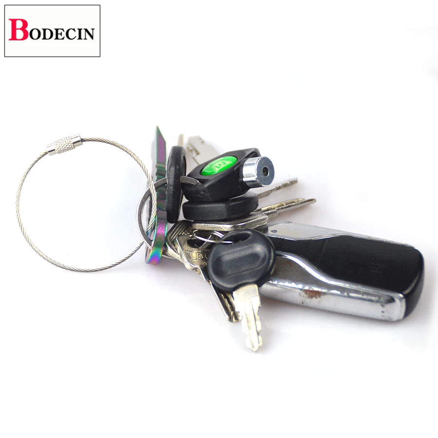 10PCS 15CM Outdoor Tools EDC Tactical Gear For Camping Tools Multi Keychain Kit Stainless Steel Wire Rope Key Ring Tourism Chain (7)