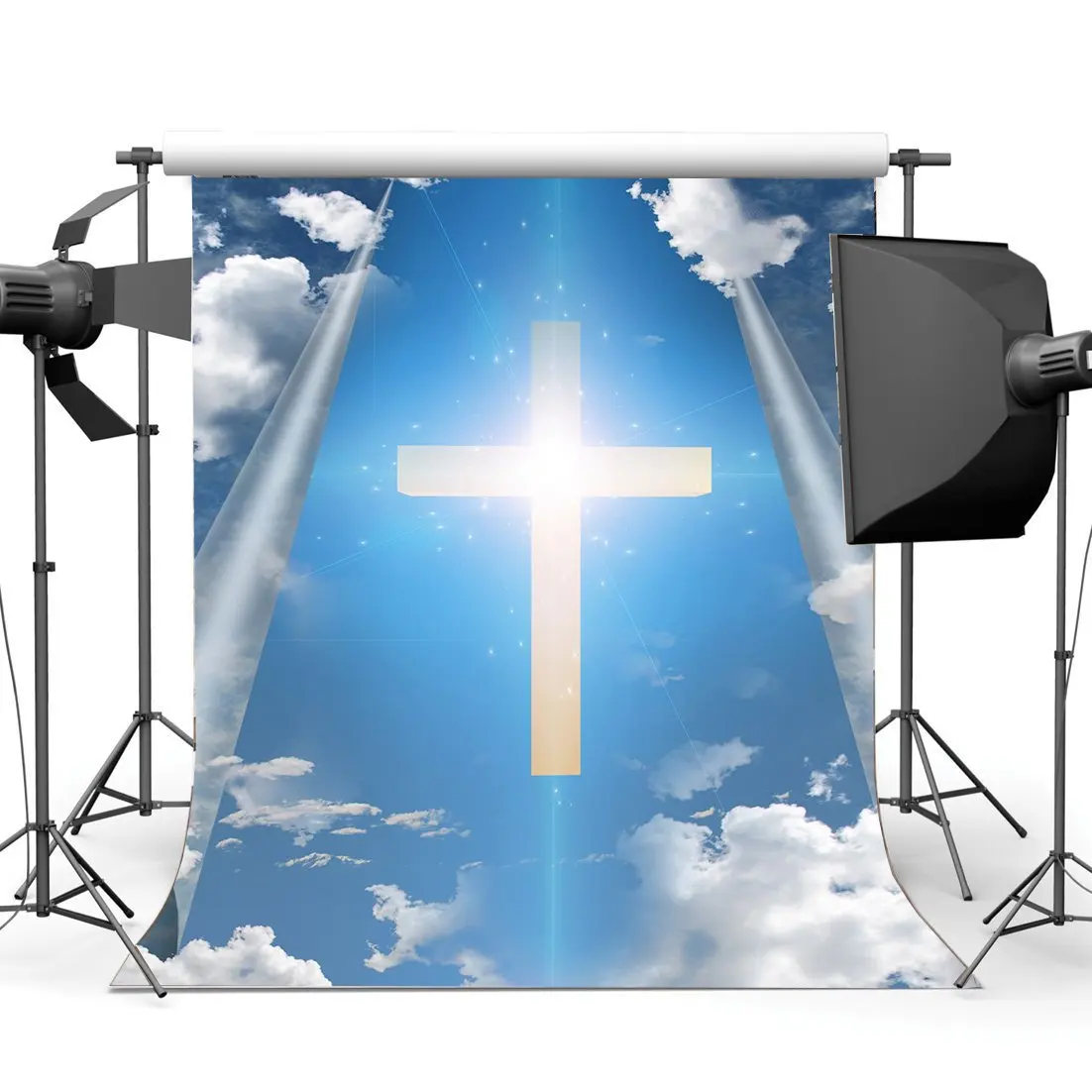Glitter Cross Heaven Backdrop Resurrection of Jesus Backdrops Holy Lights Blue Sky White Cloud Background
Glitter Cross Heaven Backdrop Resurrection of Jesus Backdrops Holy Lights Blue Sky White Cloud Background