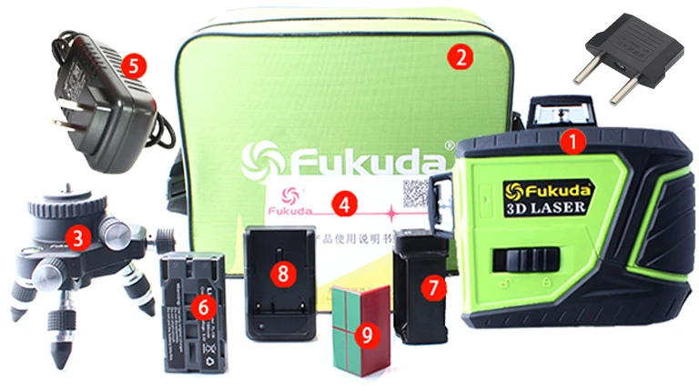 Fukuda 12 lines MW-93T lithium battery green/red 3D laser level 360 Vertical And Horizontal Self-leveling Cross Line
Fukuda 12 lines MW-93T lithium battery green/red 3D laser level 360 Vertical And Horizontal Self-leveling Cross Line