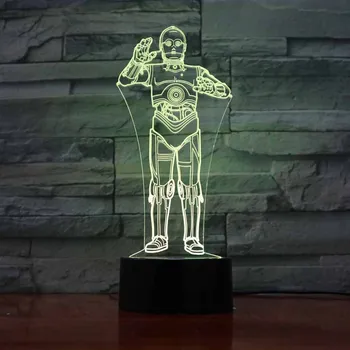7 Color Changing Robot Model RGB LED 3D Night Light Baby Sleeping Lighting Home Bedside Decor for Child Gift
7 Color Changing Robot Model RGB LED 3D Night Light Baby Sleeping Lighting Home Bedside Decor for Child Gift