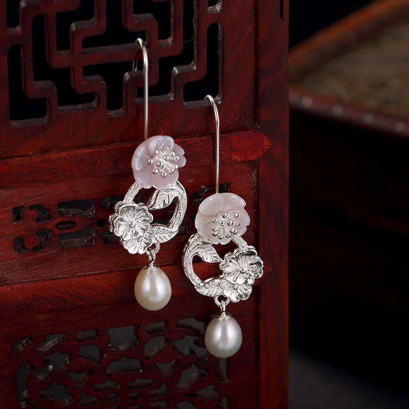 INALIS Real 925 Sterling Silver Natural Stone Handmade Fine Jewelry Creative Design Flower Dangle Pearl Earrings for Women 
INALIS Real 925 Sterling Silver Natural Stone Handmade Fine Jewelry Creative Design Flower Dangle Pearl Earrings for Women
