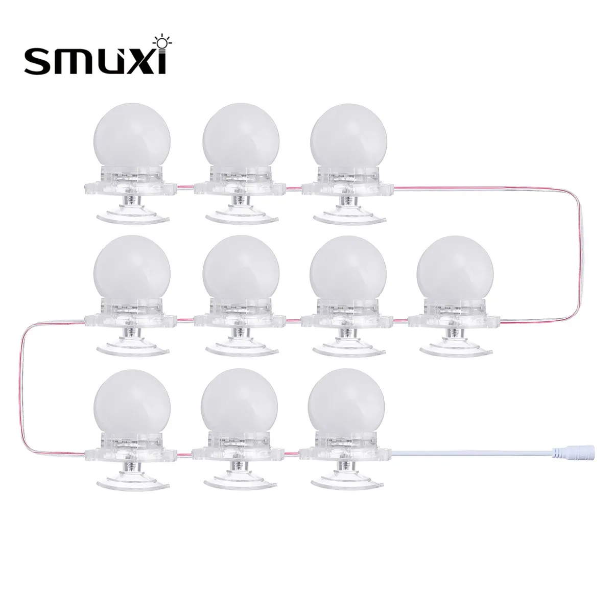 Smuxi DIY Waterproof 10pcs Makeup Mirror Vanity LED Light Bulbs String Kit for Dressing Home Decor Warm/Cool Whit
Smuxi DIY Waterproof 10pcs Makeup Mirror Vanity LED Light Bulbs String Kit for Dressing Home Decor Warm/Cool Whit