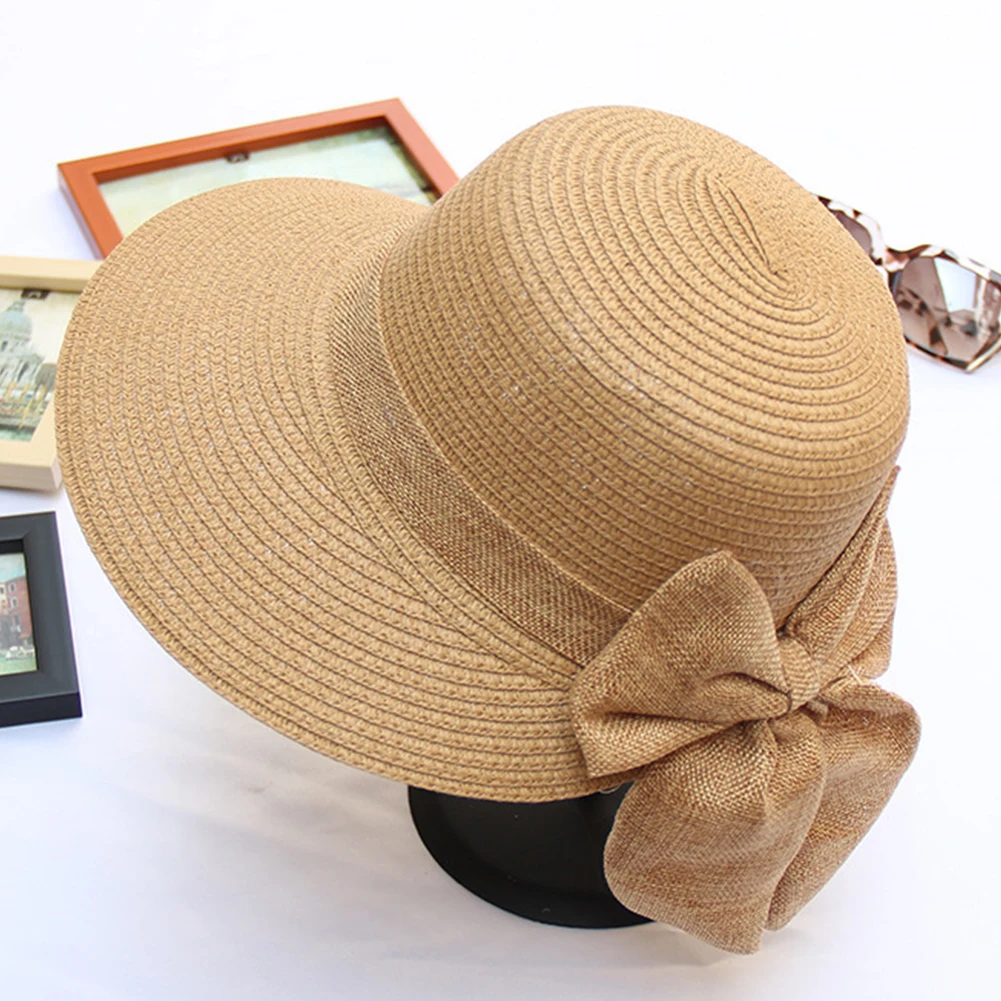 Women Wide Brim Gift Summer UV Protection Straw Casual Big Solid Visor Bucket Hat Floppy Bowknot Design Beach Sun Cap
Women Wide Brim Gift Summer UV Protection Straw Casual Big Solid Visor Bucket Hat Floppy Bowknot Design Beach Sun Cap