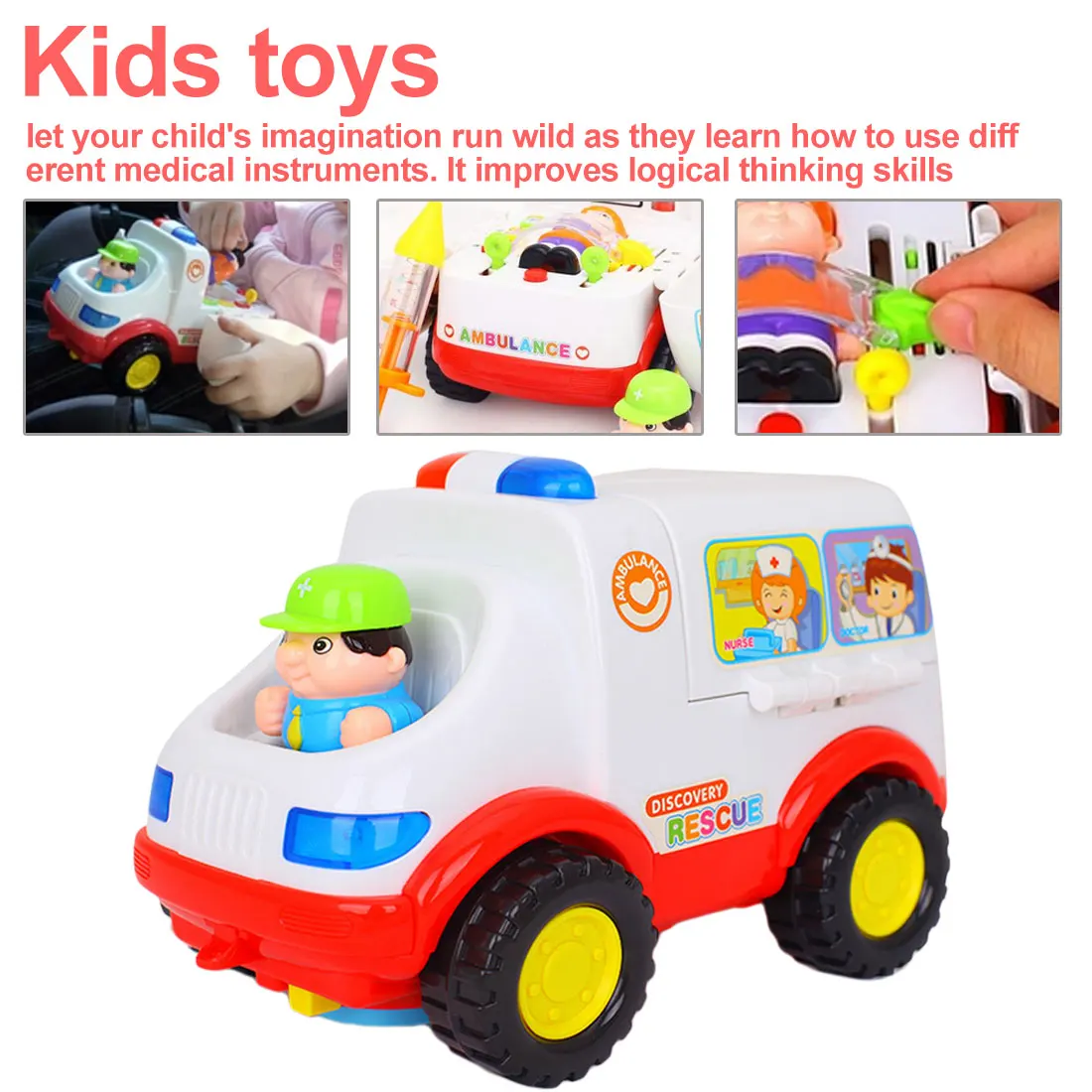 Toy Ambulance Hospital Toy Set Doctor Play set Ambulance Turns Into A Hospital Bed Doctor playset Nurse Kit for Kids
Toy Ambulance Hospital Toy Set Doctor Play set Ambulance Turns Into A Hospital Bed Doctor playset Nurse Kit for Kids