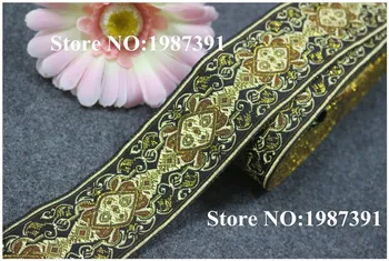 10yards/lots Woven Jacquard Ribbon 4.9cm Black background gold totem pattern LS-5139
10yards/lots Woven Jacquard Ribbon 4.9cm Black background gold totem pattern LS-5139