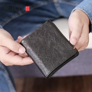 AETOO Sheepskin wallet Male short leather soft leather handmade money clip young men's vertical mini wallet
AETOO Sheepskin wallet Male short leather soft leather handmade money clip young men's vertical mini wallet