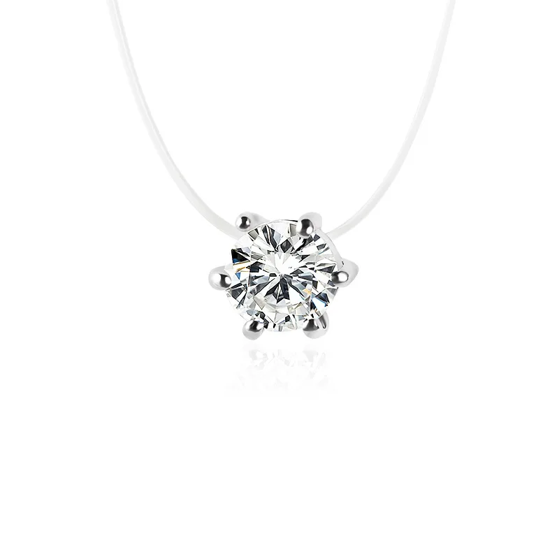 Comparant Plastic Band Clear Zircon Pendant Simple Invisible Chain Necklace for Women 7 Types
Comparant Plastic Band Clear Zircon Pendant Simple Invisible Chain Necklace for Women 7 Types