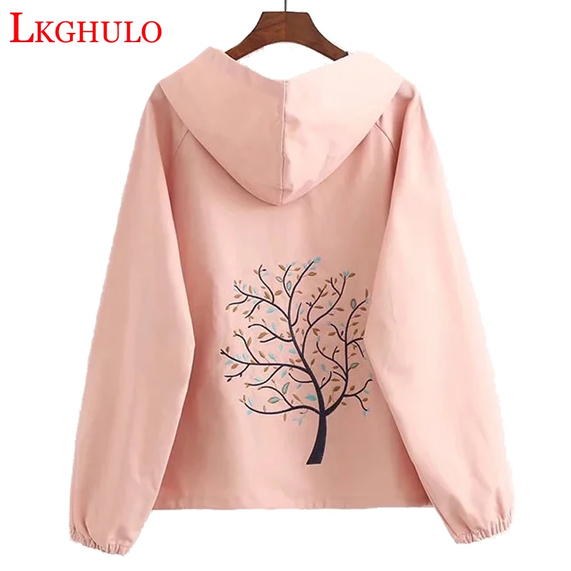 LKGHULO Autumn Women Jacket Mori Girl Cute Tree Embroidery Hooded Long Sleeve Casual Pink Jackets Coat Female Outerwears A51
LKGHULO Autumn Women Jacket Mori Girl Cute Tree Embroidery Hooded Long Sleeve Casual Pink Jackets Coat Female Outerwears A51
