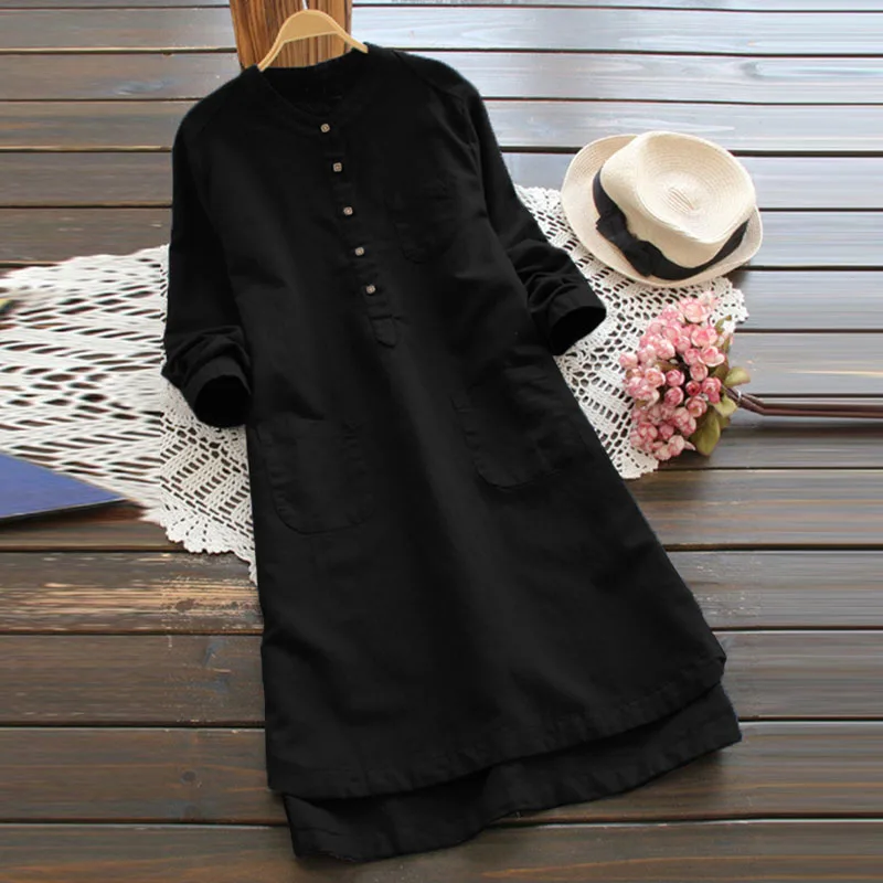 2019 New Women's Cotton Linen Shirt Dress Vintage Long Sleeve Solid Color Pocket Casual Loose Oversized Long Tunic Dress
2019 New Women's Cotton Linen Shirt Dress Vintage Long Sleeve Solid Color Pocket Casual Loose Oversized Long Tunic Dress