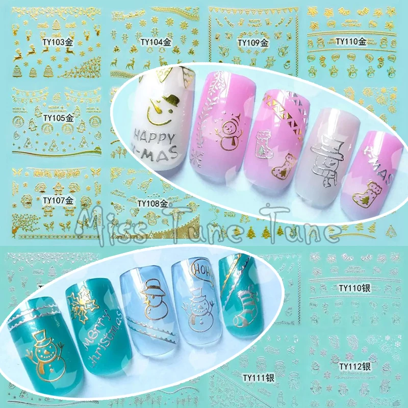 Christmas Large 3D Nail Art Nail Stickers Decal Tips Gold Silver Santa Xmas Tree Snowman Self-adhesive Festival Holiday
Christmas Large 3D Nail Art Nail Stickers Decal Tips Gold Silver Santa Xmas Tree Snowman Self-adhesive Festival Holiday