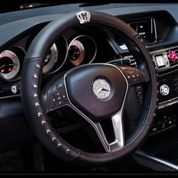 New Ladies Fashion Personality Creative Crown Steering Wheel Cover Leather Rhinestone Covered Steering-Wheel Covers for 38cm
New Ladies Fashion Personality Creative Crown Steering Wheel Cover Leather Rhinestone Covered Steering-Wheel Covers for 38cm