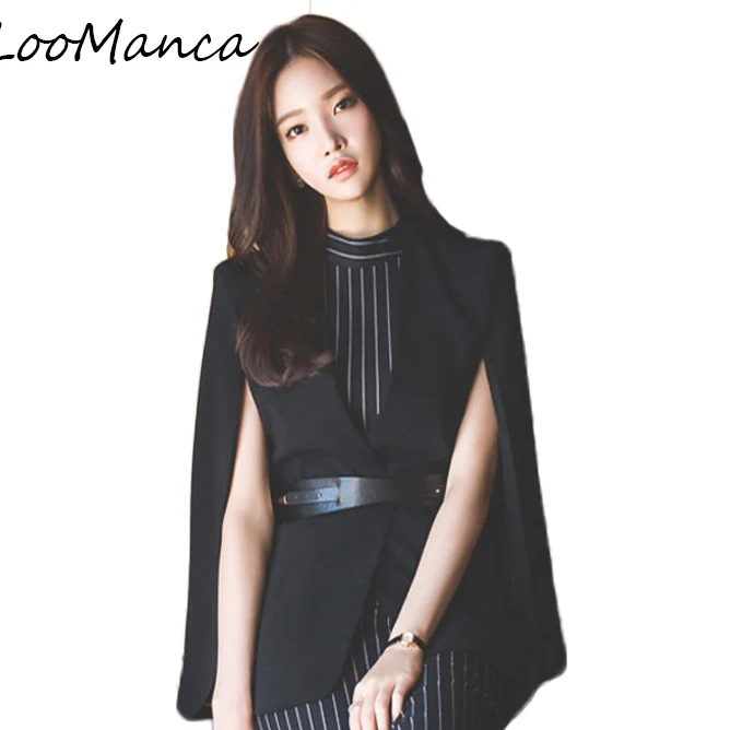 New Arrival Fashion Cloak Cape Blazer Women Black Lapel Split Jacket Coat Female Cardigan Suit Jacket Female Casual Blazers
New Arrival Fashion Cloak Cape Blazer Women Black Lapel Split Jacket Coat Female Cardigan Suit Jacket Female Casual Blazers
