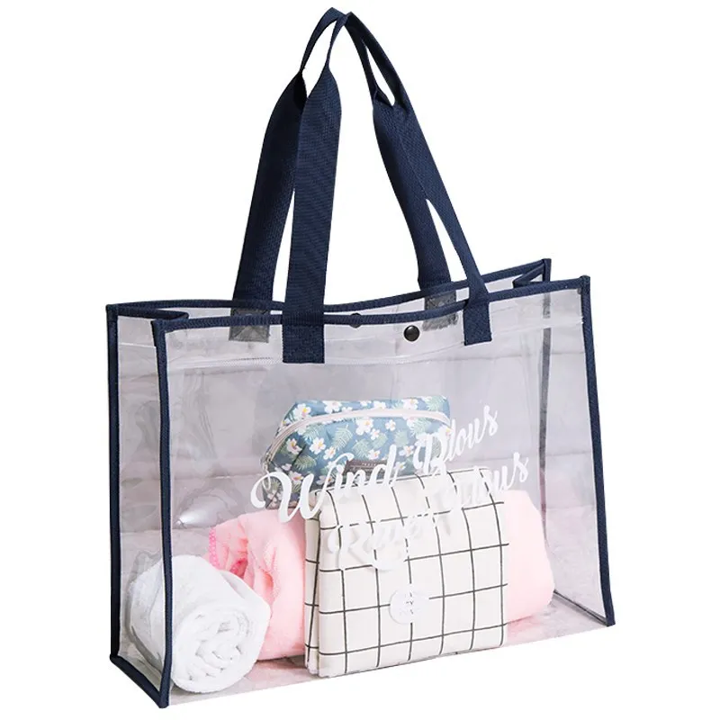 Women PVC Transparent Beach Handbags Large Capacity Female Top-Shoulder Bag Letter Printing Travel Portable Casual Totes Seaside
Women PVC Transparent Beach Handbags Large Capacity Female Top-Shoulder Bag Letter Printing Travel Portable Casual Totes Seaside
