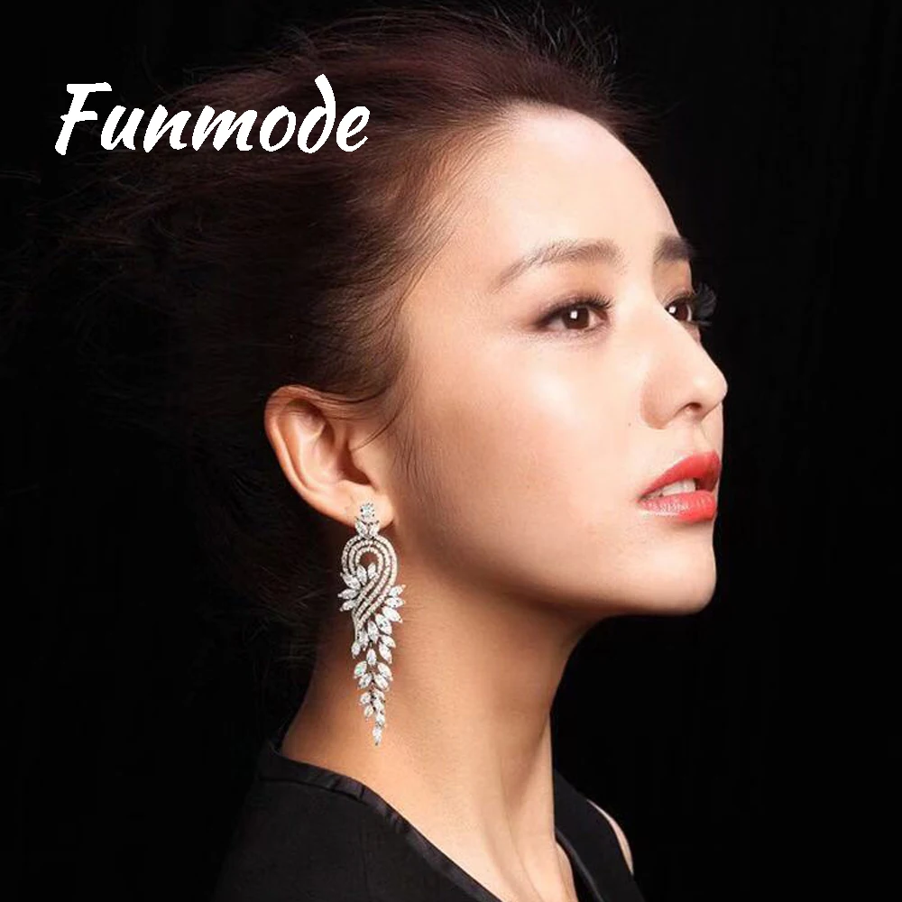 Женские Висячие серьги Funmode, новые модные серьги-капельки с фианитом и кристаллами, серьги-подвески для женщин F022E
Женские Висячие серьги Funmode, новые модные серьги-капельки с фианитом и кристаллами, серьги-подвески для женщин F022E