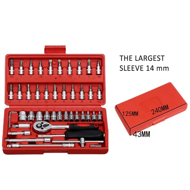 Do promotion 46pcs/Set Car Repair Tools 1/4-Inch Wrenches Sockets Ratchet Repair Kits Ship from Russia
Do promotion 46pcs/Set Car Repair Tools 1/4-Inch Wrenches Sockets Ratchet Repair Kits Ship from Russia