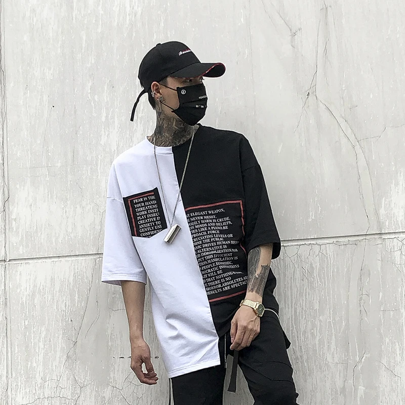 Men asymmetrical design punk rock hip hop t shirt street style tops mens patchwork harajuku nightclub hiphop swag tee shirts
Men asymmetrical design punk rock hip hop t shirt street style tops mens patchwork harajuku nightclub hiphop swag tee shirts