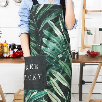Nordic style Cotton printing aprons Green plant pattern Thickening apron for Baker Bar BBQ Work Wear 02
Nordic style Cotton printing aprons Green plant pattern Thickening apron for Baker Bar BBQ Work Wear 02